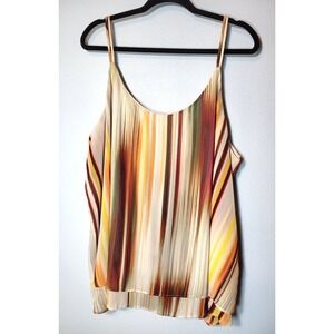 Cato Layered Spaghetti Straps Striped Lined Tank Top Size 26/28W Bohemian Y2K